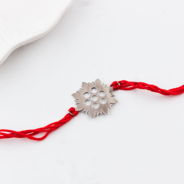 Silver Laser cut Rakhi