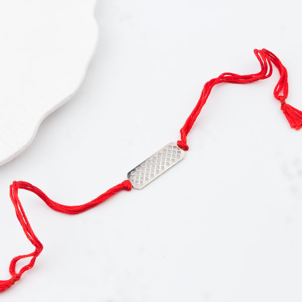 Silver Laser cut Rakhi