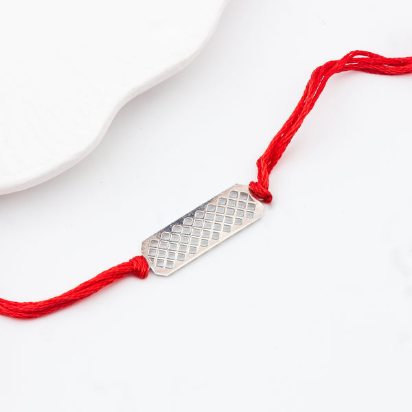 Silver Laser cut Rakhi