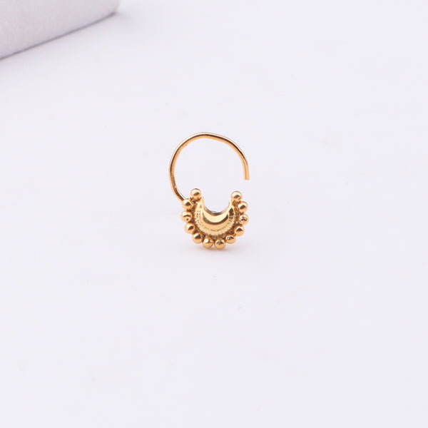Gold plated Chandrakor nose pin small pierced jewelry