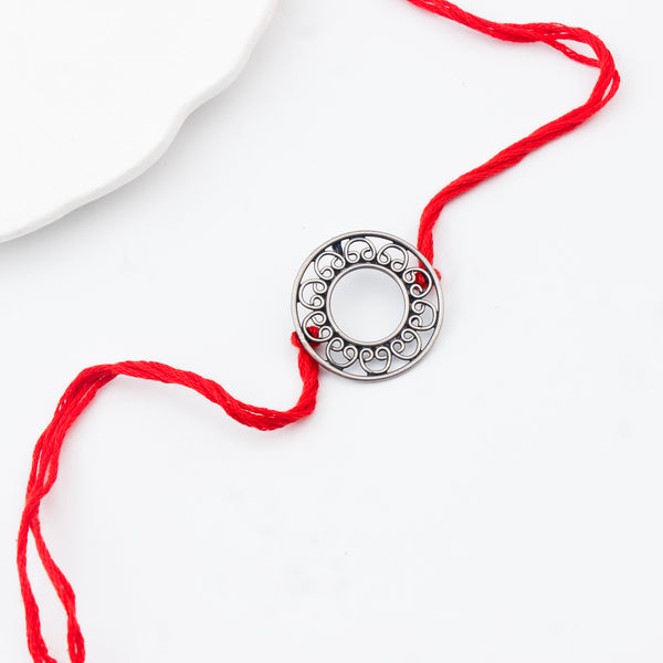 Silver Round Rakhi/Pendant