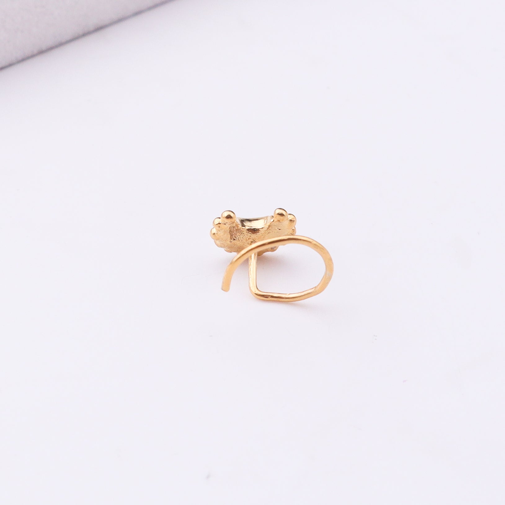 Gold Plated Chandrakor Nose Pin Small Pierced Jewelry