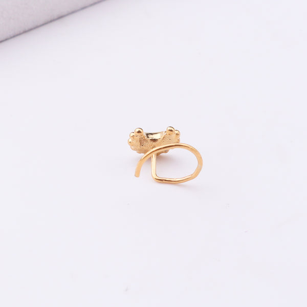 Gold Plated Chandrakor Nose Pin Small Pierced Jewelry