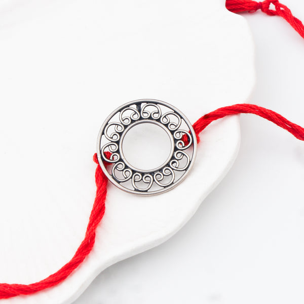 Silver Round Rakhi/Pendant