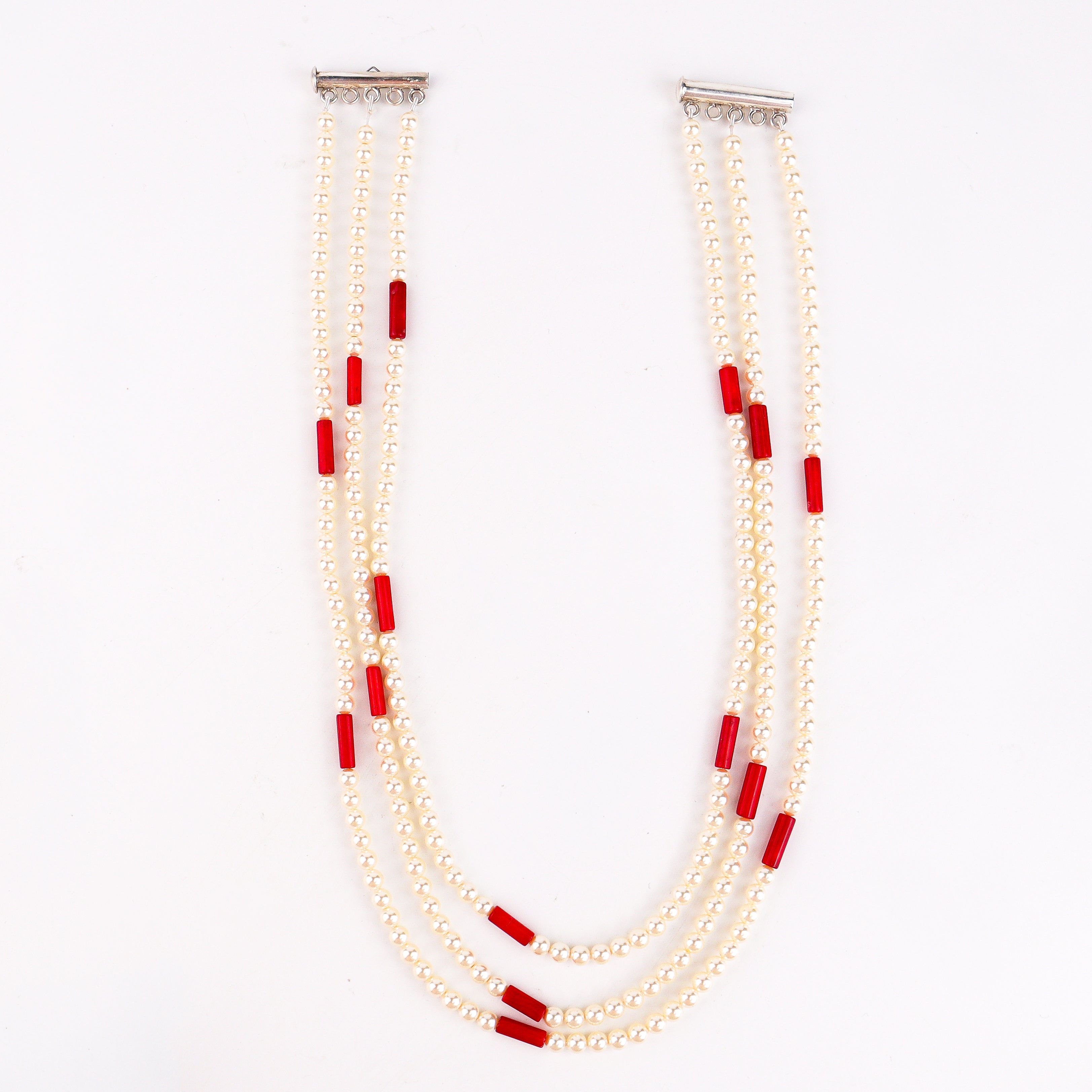 Layered Coral & Pearls Necklace