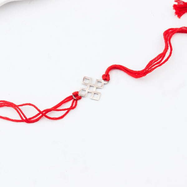 Silver Laser cut Rakhi