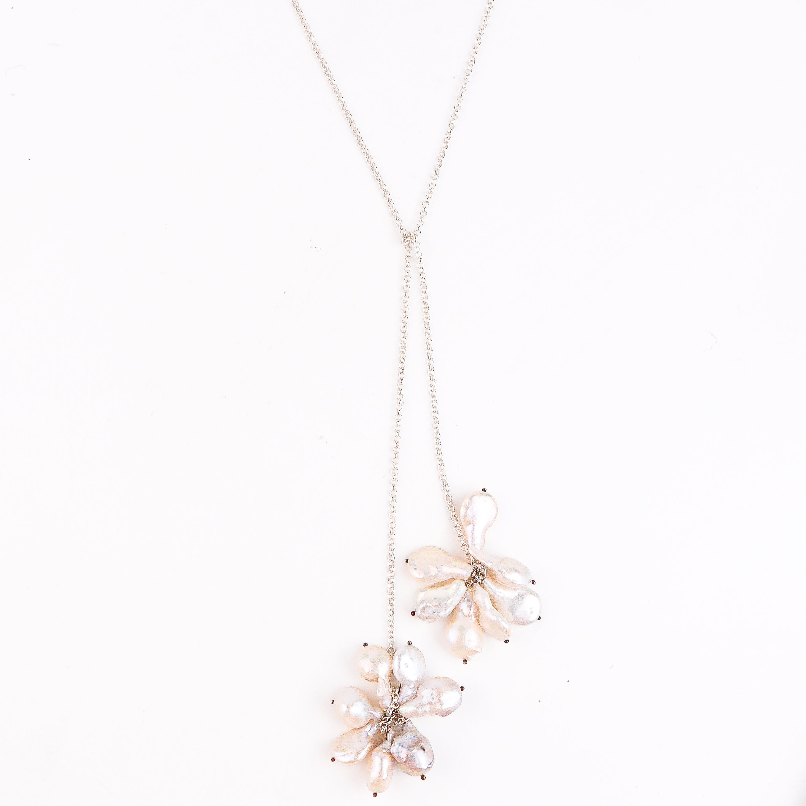 Tie and Wear Necklace with Fresh Water Pearls