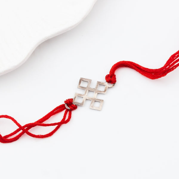 Silver Laser cut Rakhi