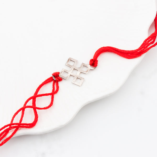 Silver Laser cut Rakhi