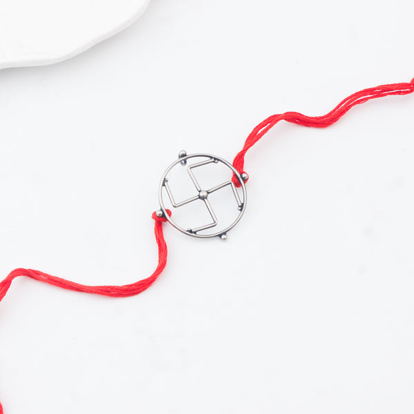 Silver Swastik Rakhi/Pendant