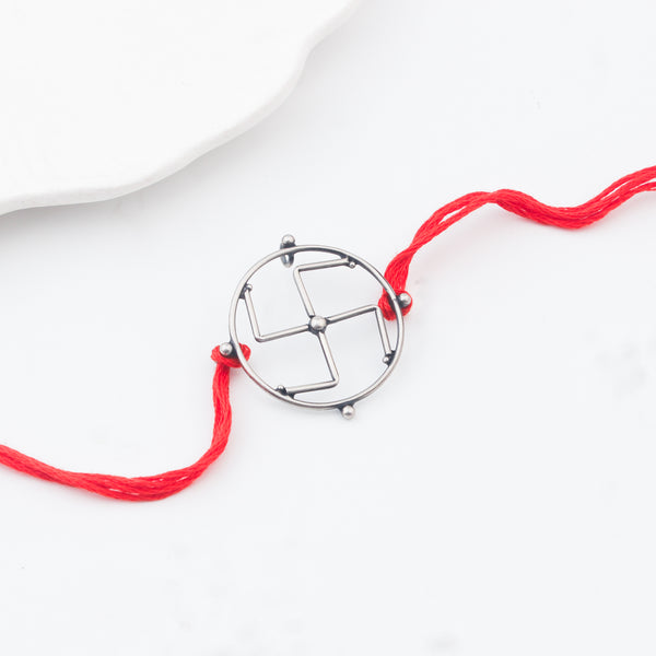 Silver Swastik Rakhi/Pendant