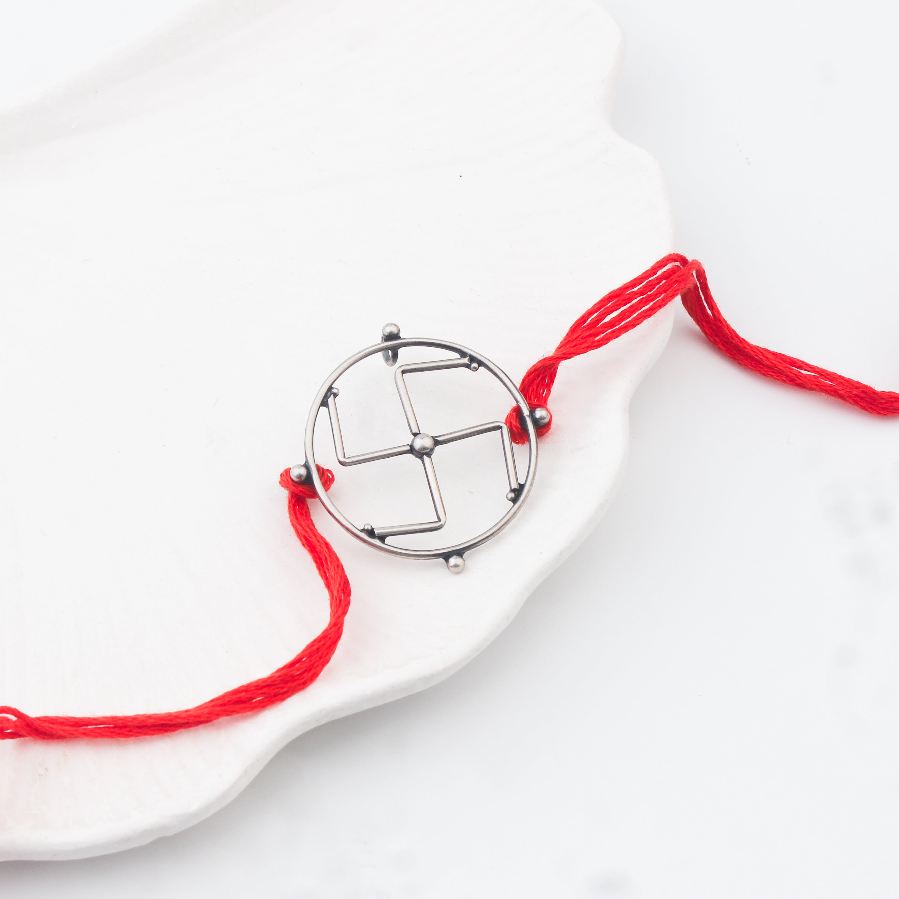 Silver Swastik Rakhi/Pendant