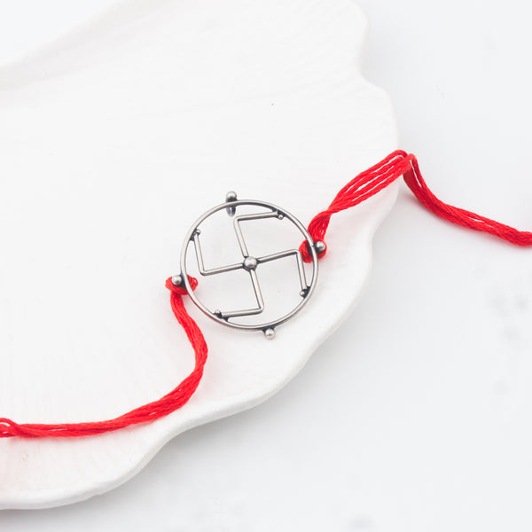 Silver Swastik Rakhi/Pendant