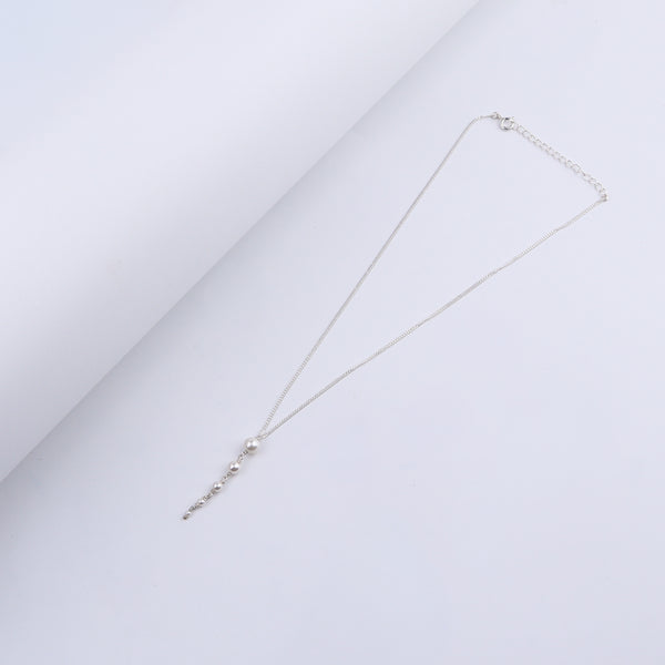 Classic Silver Multi Pearl Drop Necklace