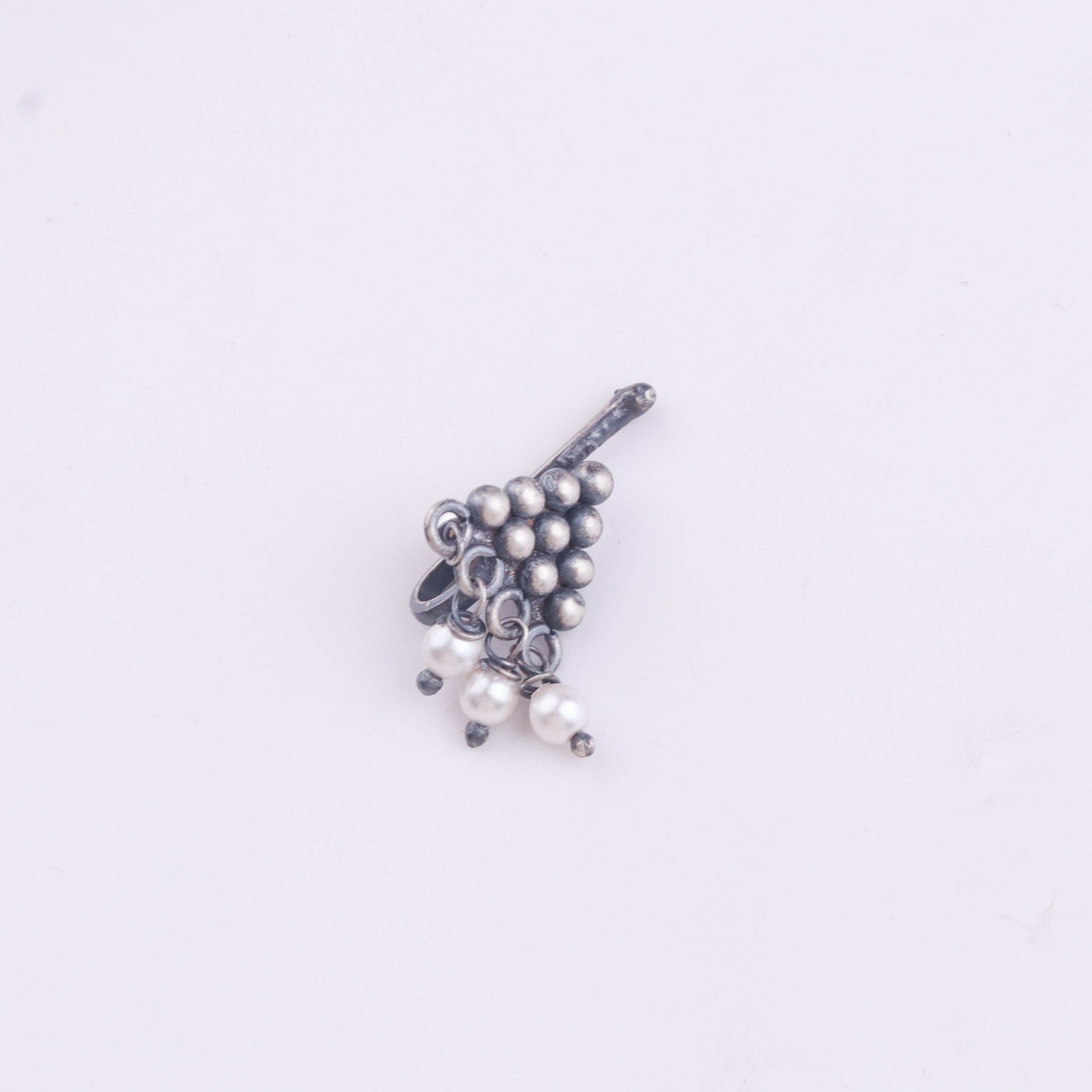 Oxidised Pyramid Clip-On Nose Pin (Large)