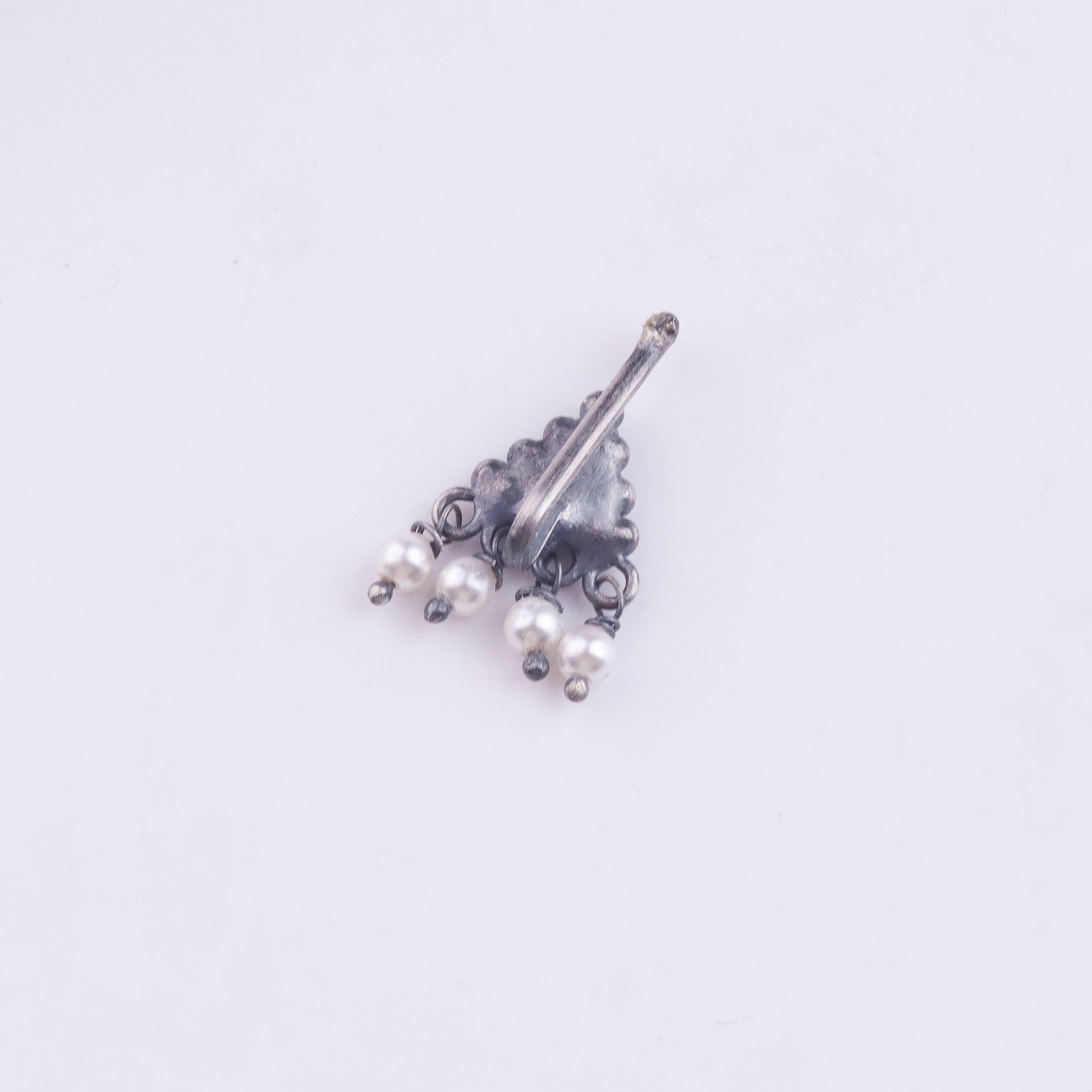 Oxidised Pyramid Clip-On Nose Pin (Large)