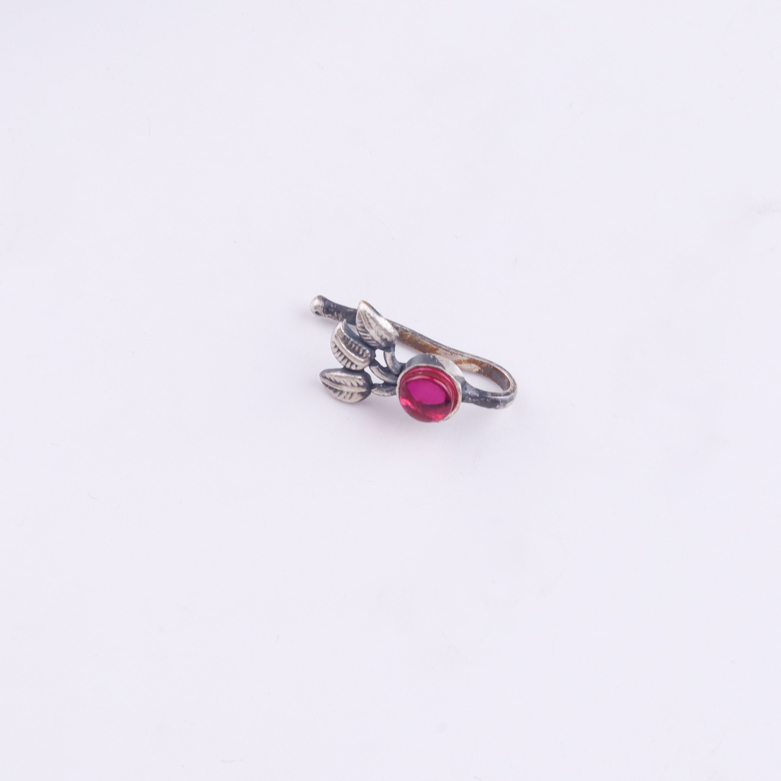 Oxidised Pink Petalfall Clip-On Nose Pin (Large)