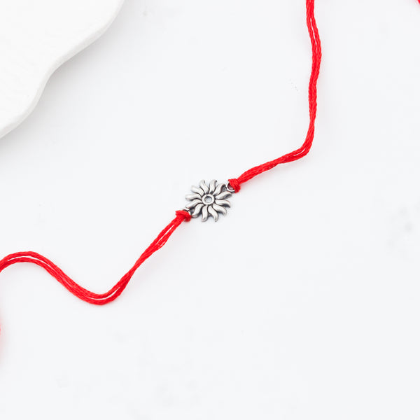 Silver Surya Rakhi small