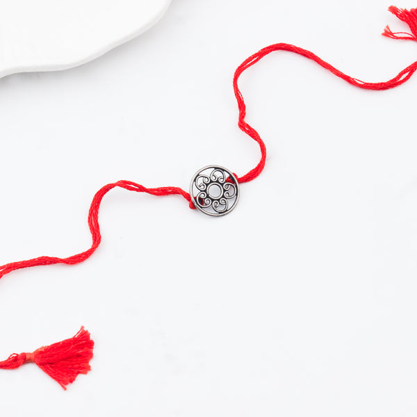 Silver Round Rakhi/Pendant