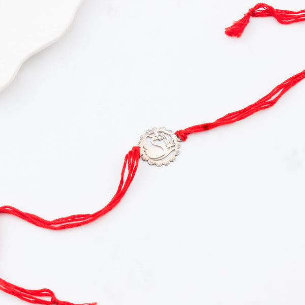 Silver Laser cut Rakhi