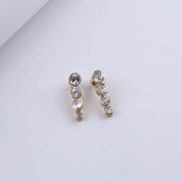 Gold Plated Silver CZ Drop Earring