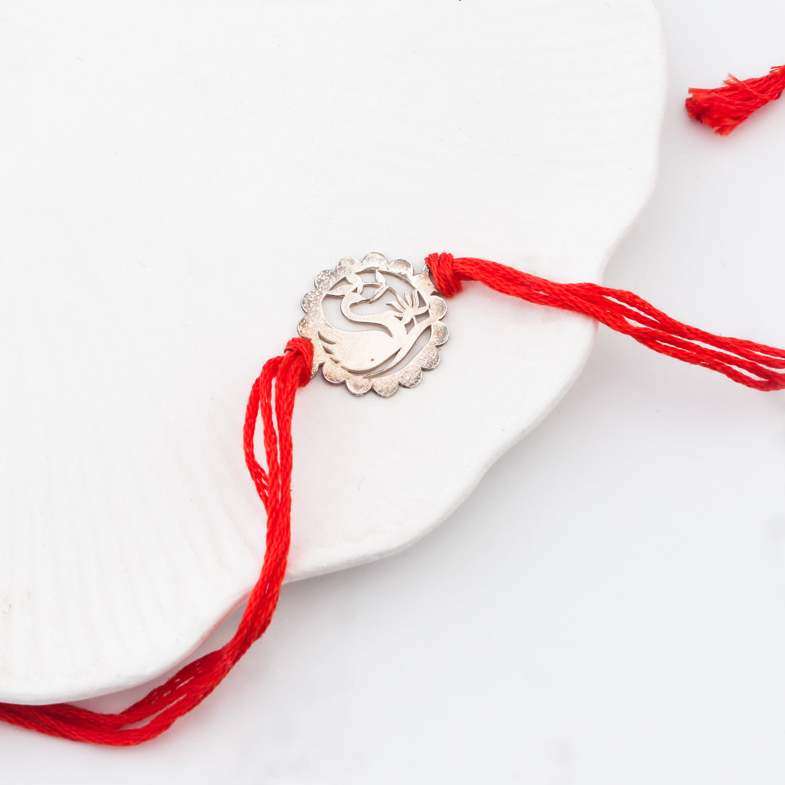 Silver Laser cut  Rakhi