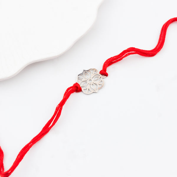 Silver Laser cut Rakhi