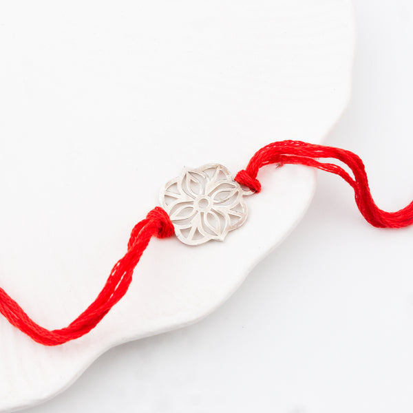 Silver Laser cut Rakhi