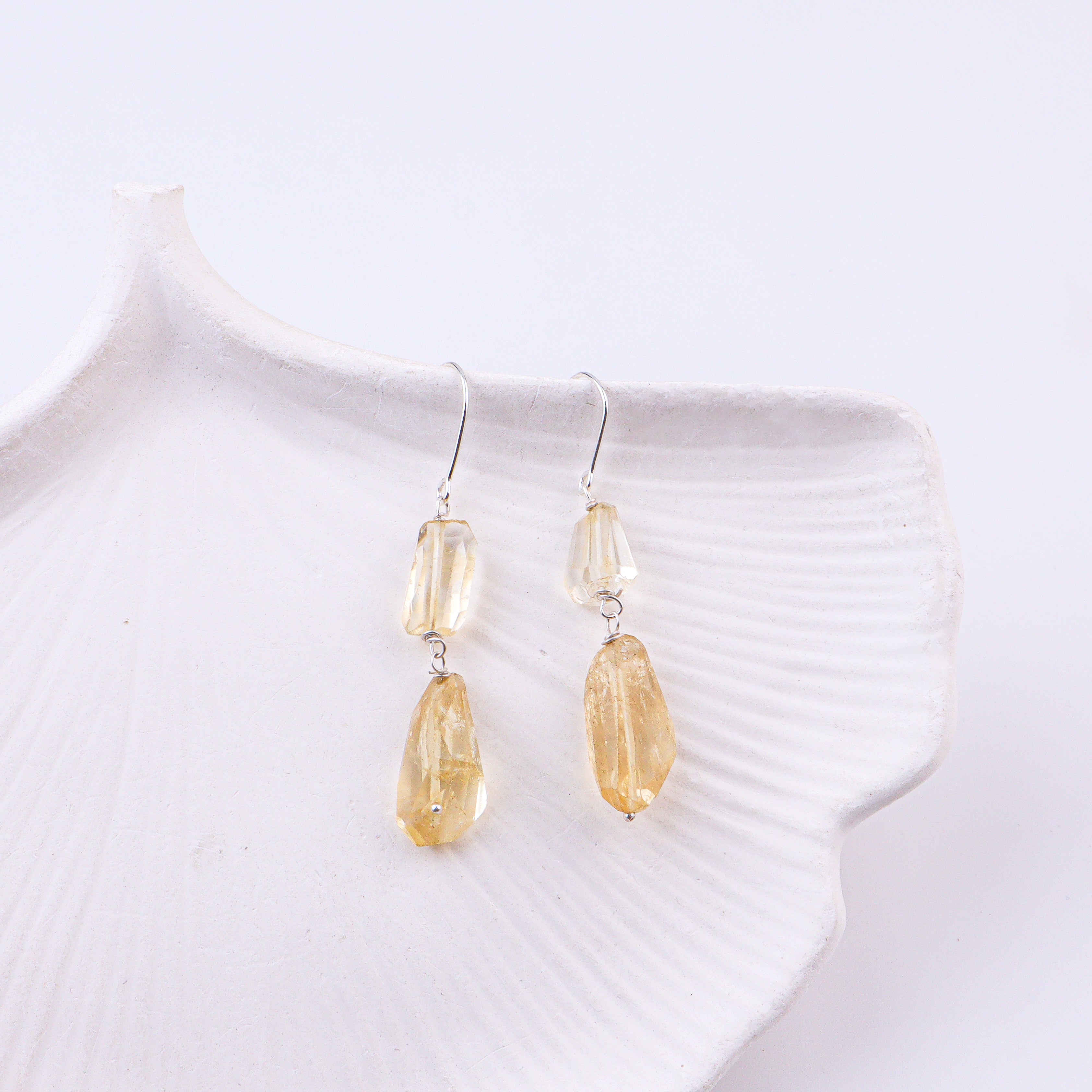 Citrine Silver Earrings (Project Handmade)