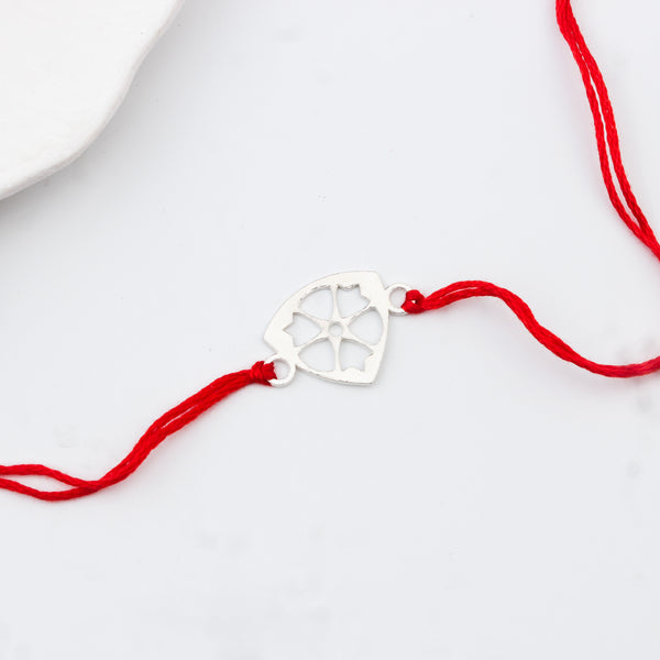 Silver Laser cut Rakhi