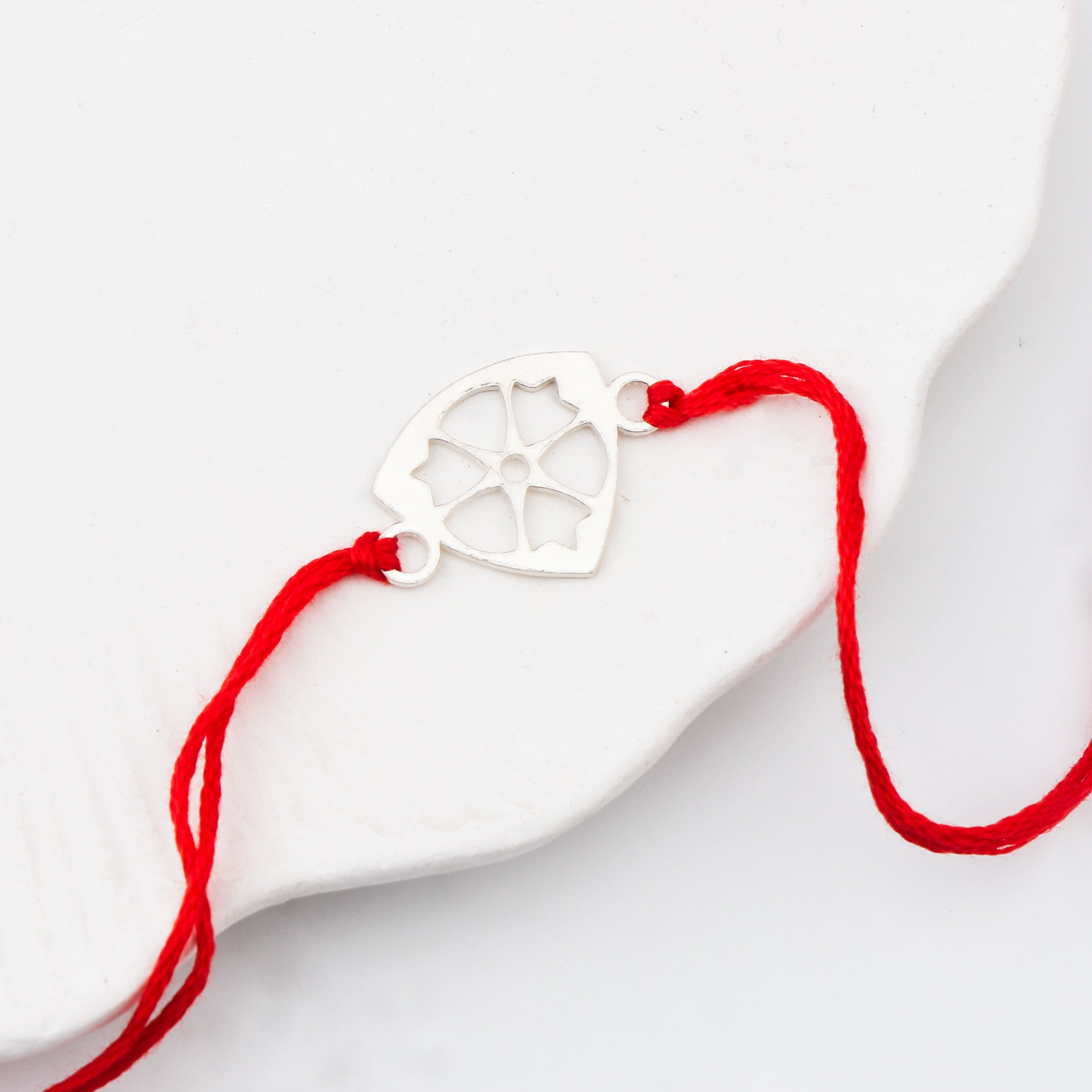 Silver Laser cut Rakhi