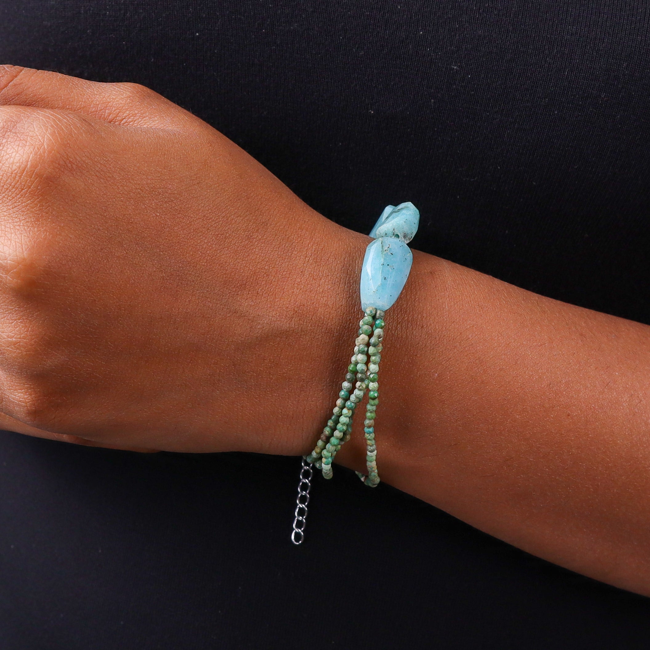 Half & Half Bracelet - Larimar & Firoza Stones