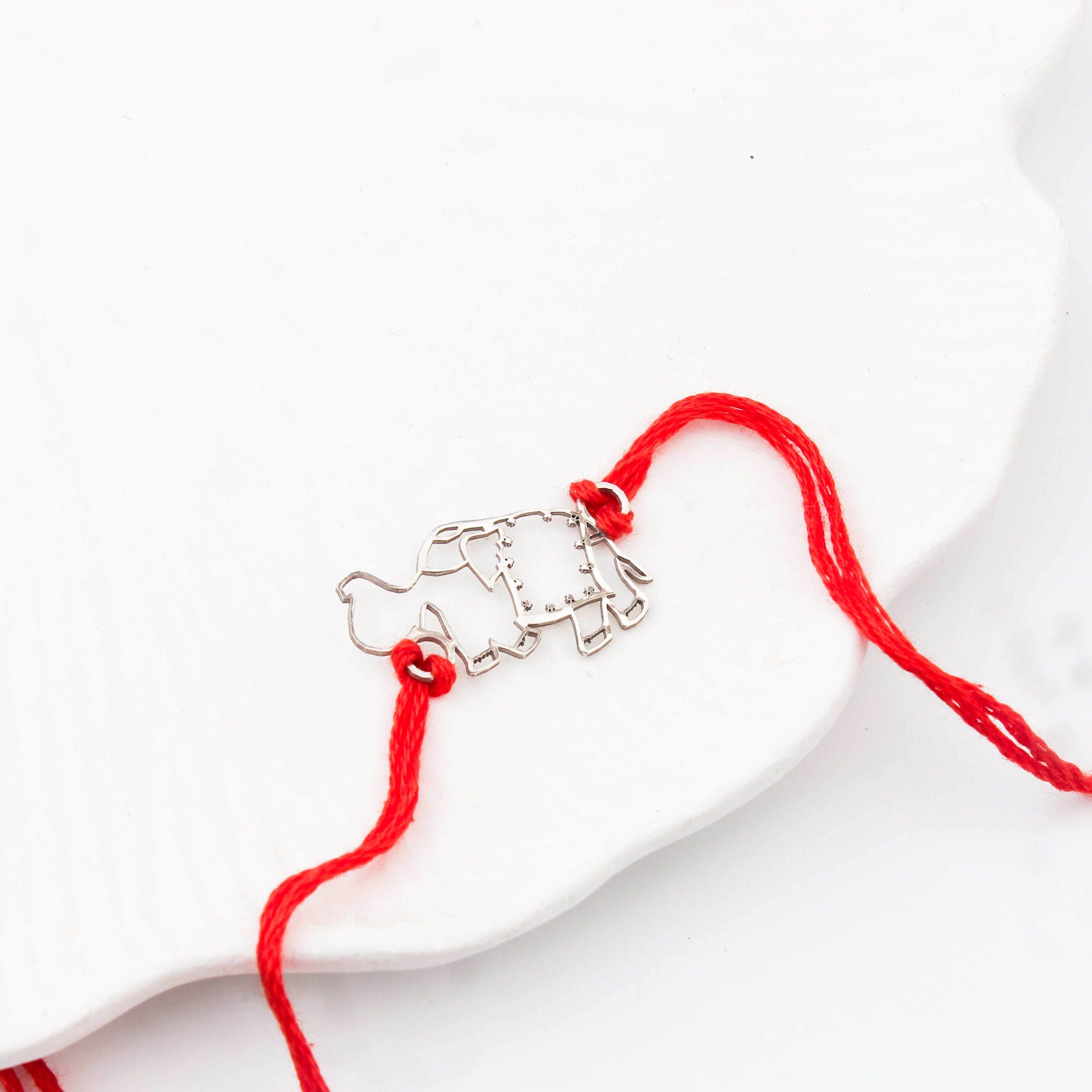 Silver Laser Cut Evil Eye Heart Rakhi