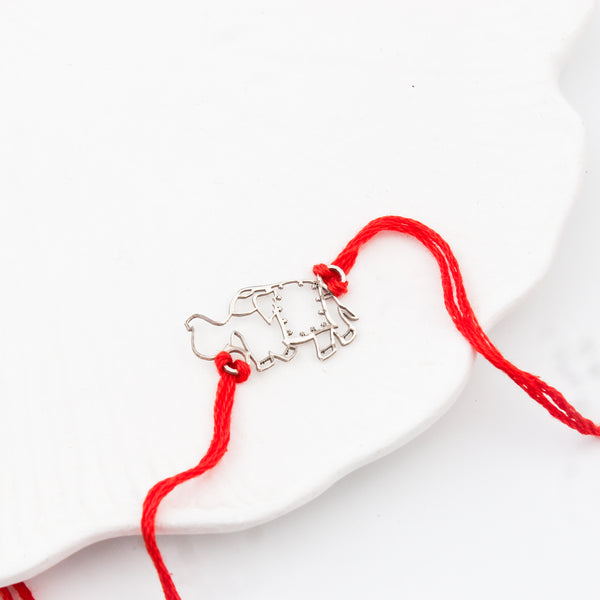 Silver Laser Cut Evil Eye Heart Rakhi