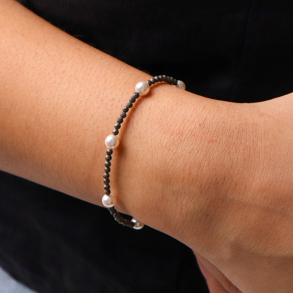 Pyrite & Pearl Bracelet