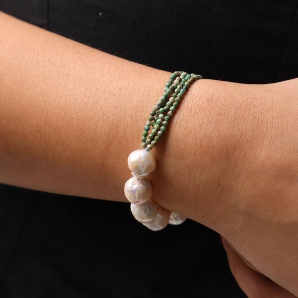 Firoza & Fresh Water Pearl Bracelet