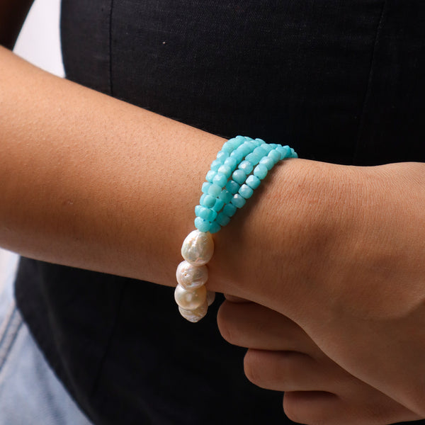 Amazonite & Pearl Bracelet