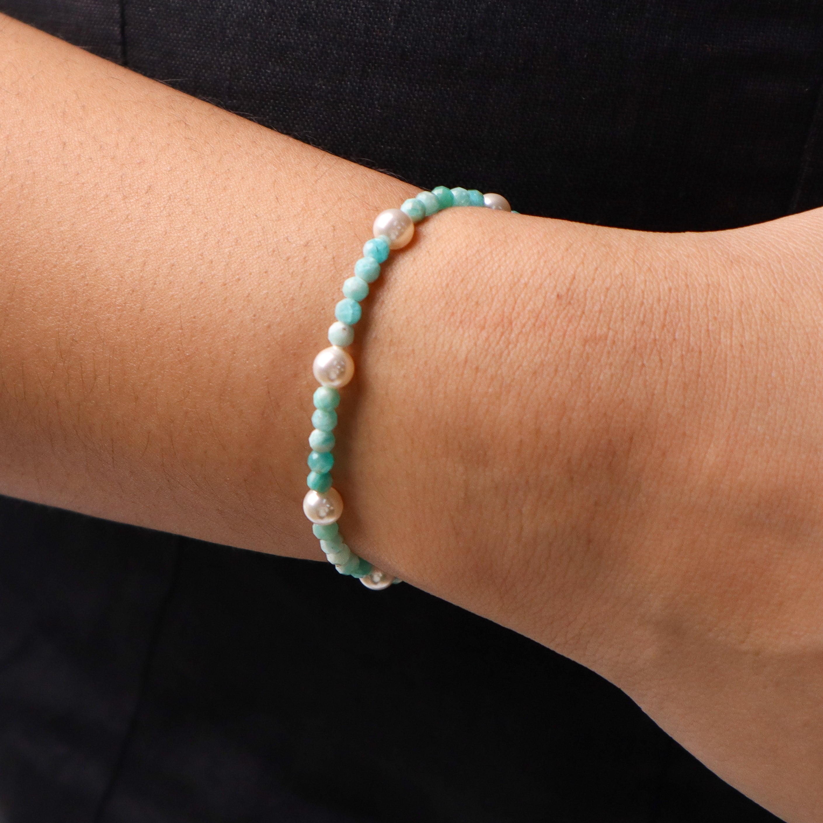 Amezonite & Pearl Bracelet