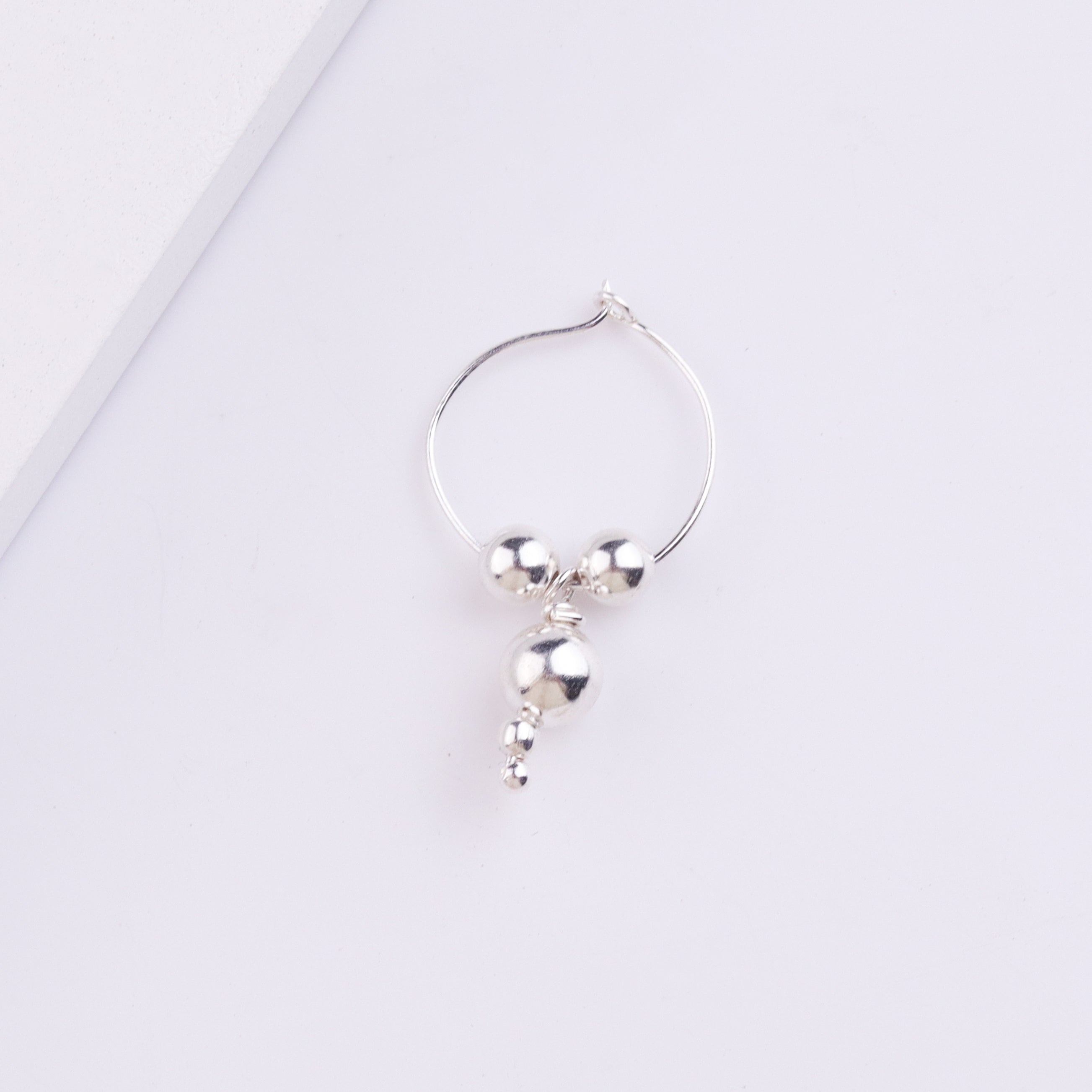 Silver Bhikbali with Silver Beads (Pierced)