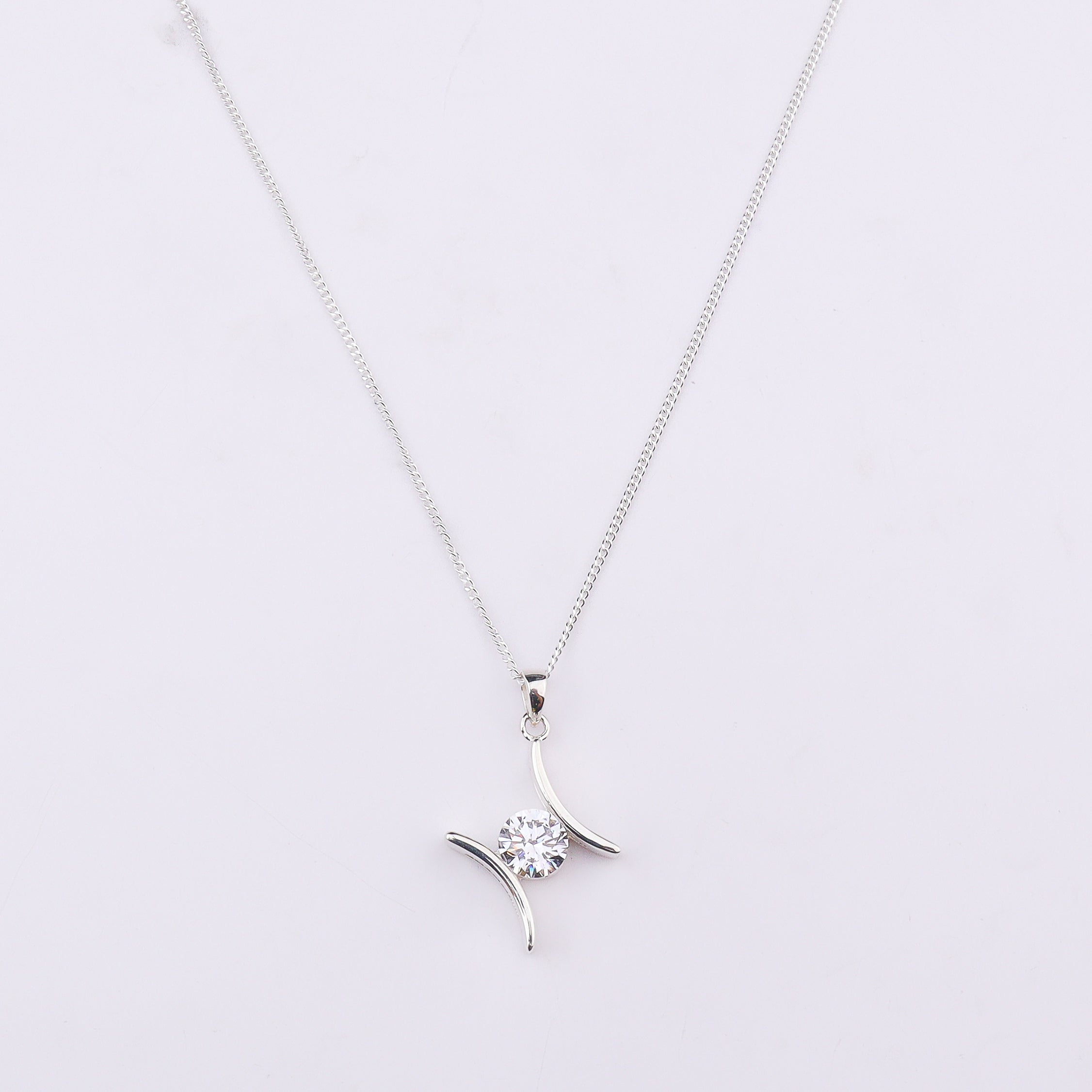 Silver Solitaire Pendant
