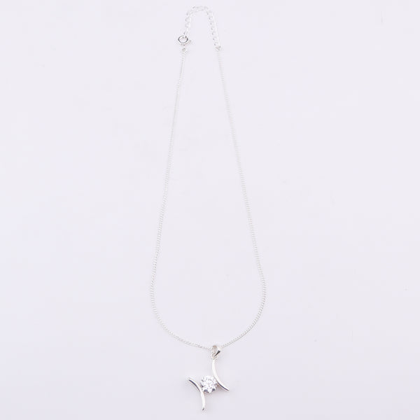 Silver Solitaire Pendant