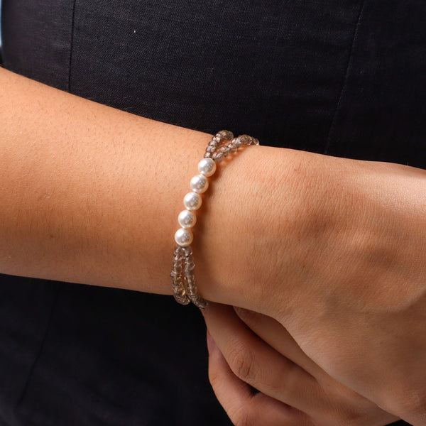 Smoky Quartz & Pearl Bracelet