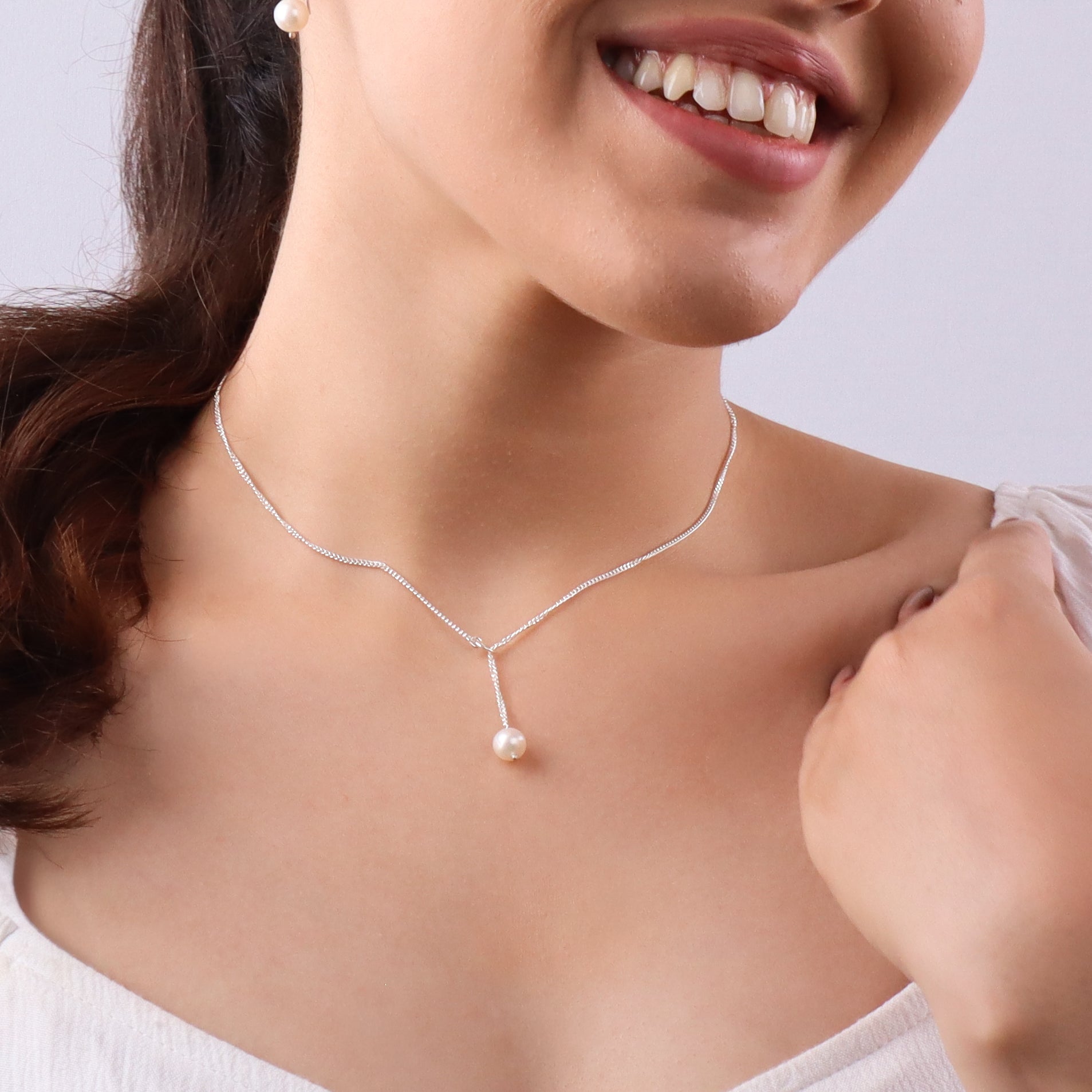 Silver Flexible 'Y' Necklace