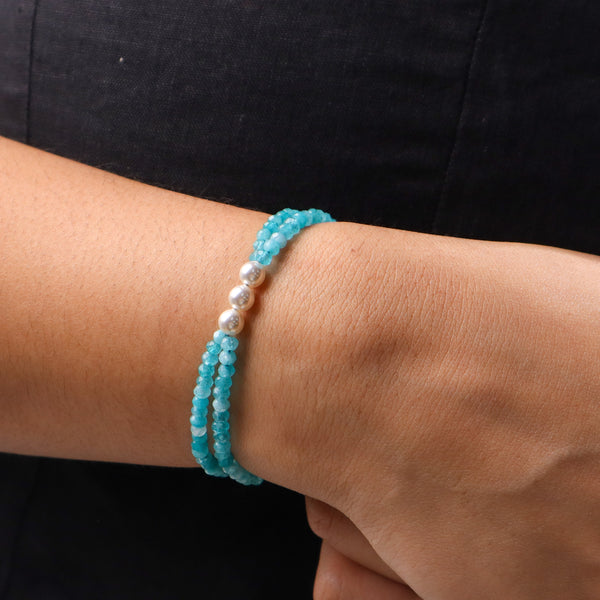 Blue Jade & Pearl Bracelet