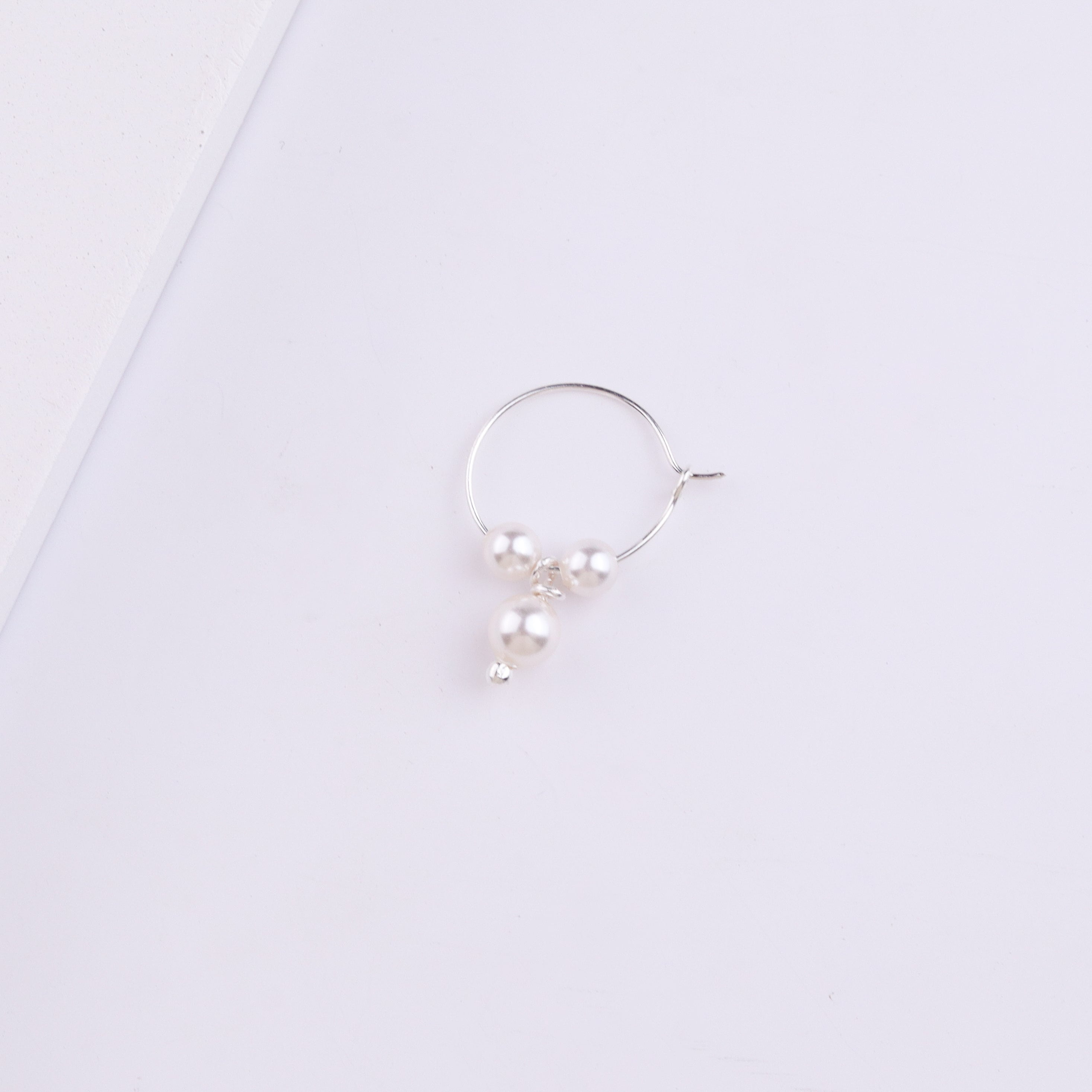 Silver Bhikbali with Pearls (Pierced)