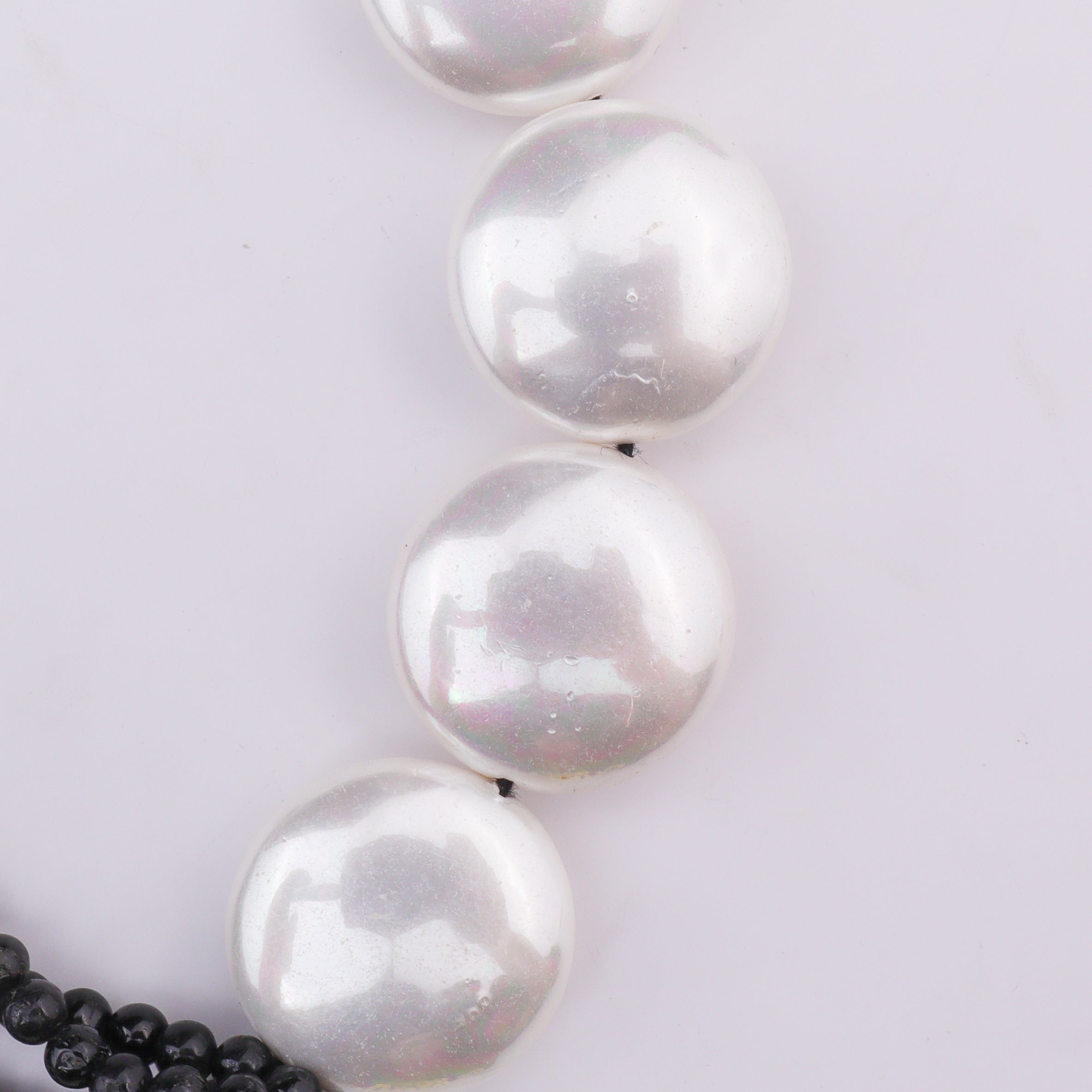 Half & Half Bracelet - Black Tourmaline & Coin Pearls