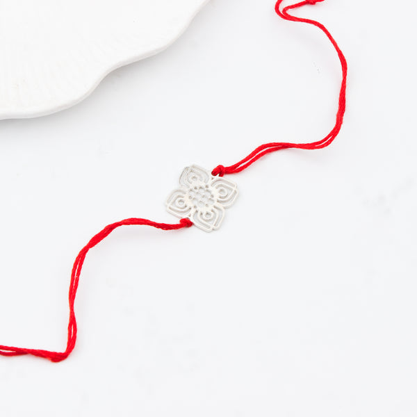 Silver Laser Cut Nakshi Rakhi