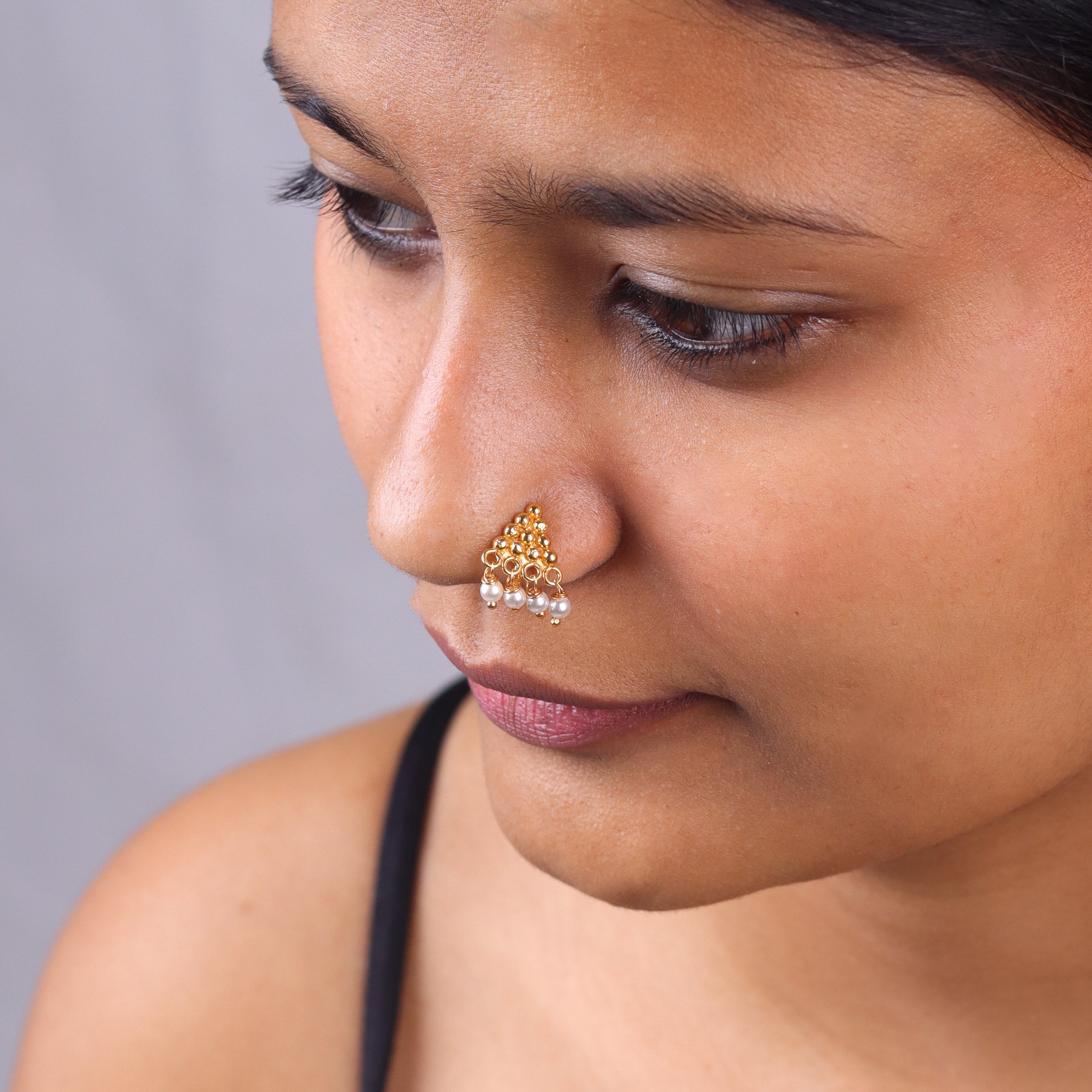Pyramid Clip-On Nose Pin | 22K Gold-Plated (Large)
