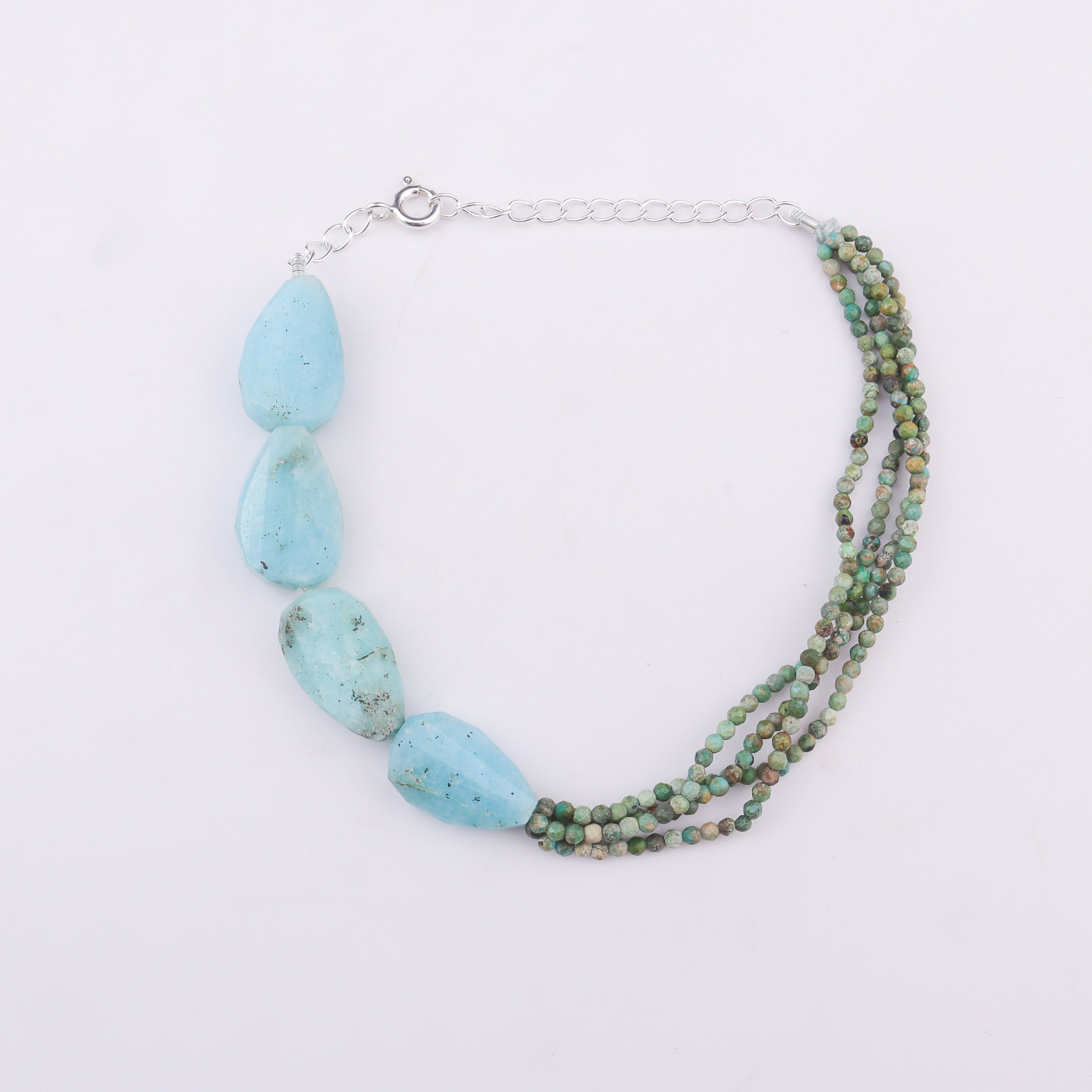Half & Half Bracelet - Larimar & Firoza Stones