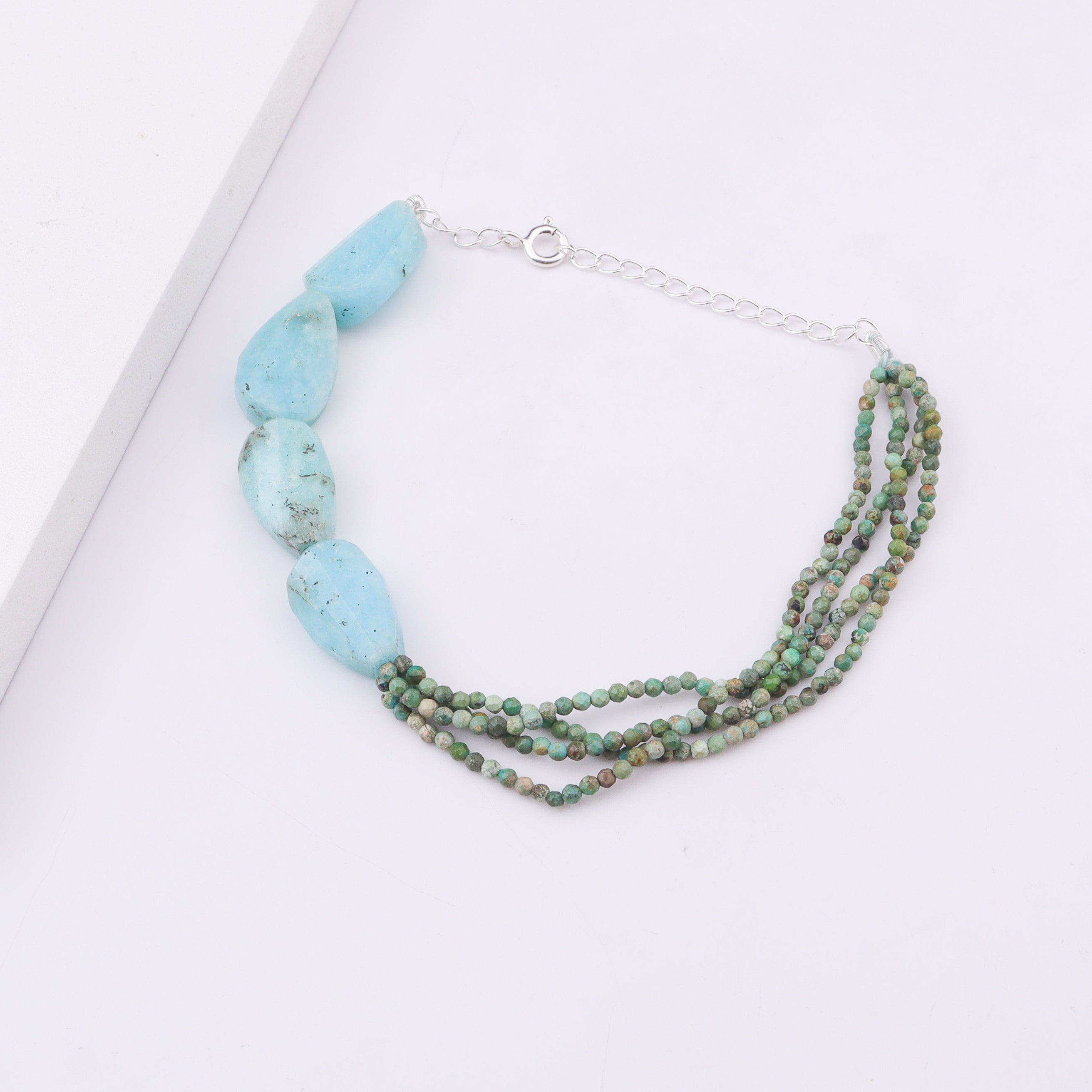 Half & Half Bracelet - Larimar & Firoza Stones